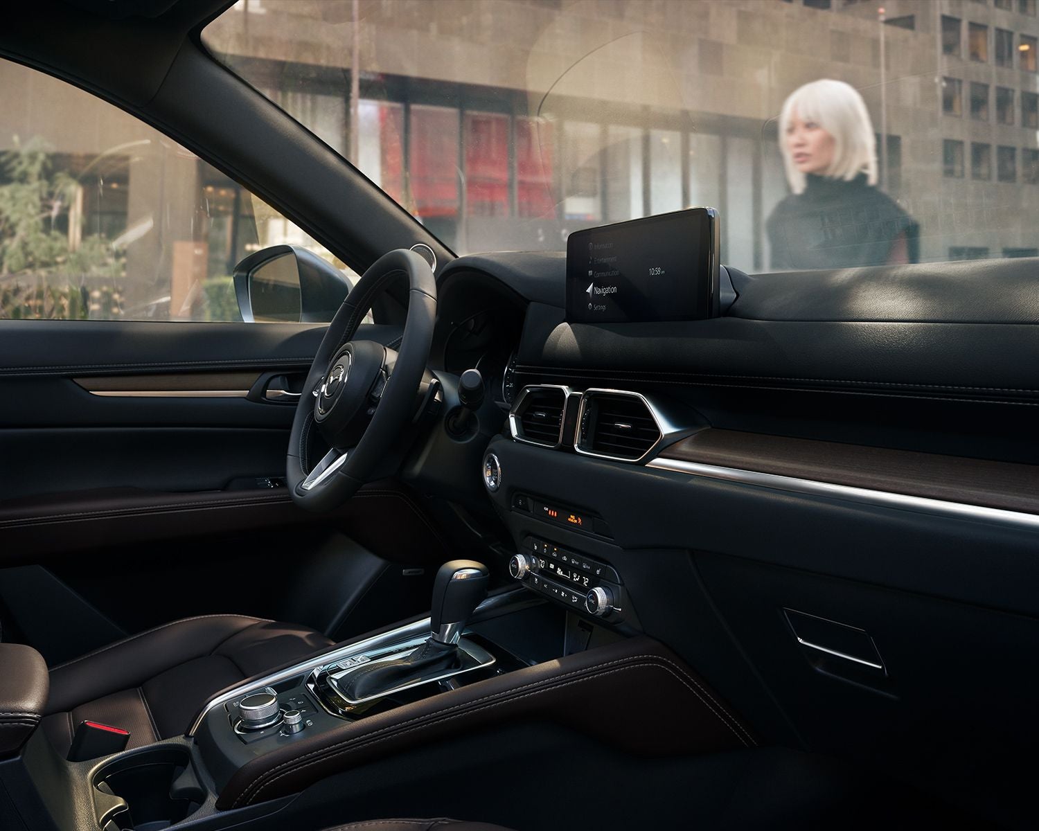 Interior dashboard shot of the 2025 Mazda CX-5.