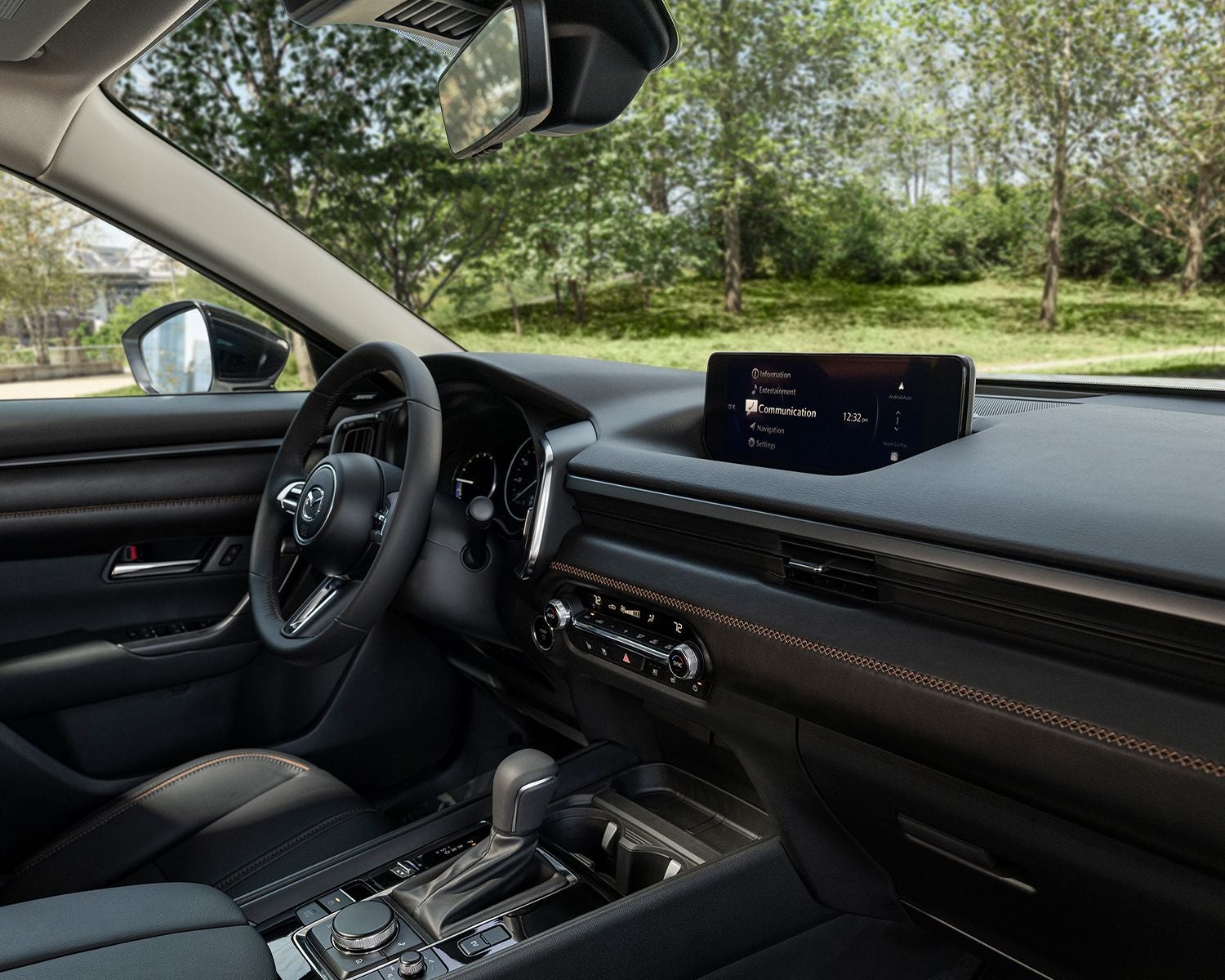 Interior dashboard shot of the 2025 Mazda CX-50 Hybrid.